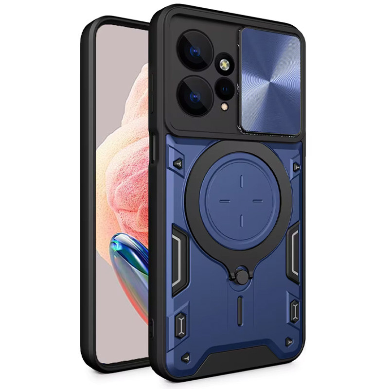 Фото Ударопрочный чехол Bracket case with Magnetic для Xiaomi Redmi Note 12 4G (Blue) на vchehle.ua