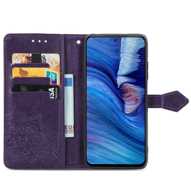Фото Кожаный чехол-книжка Art Case с визитницей для Xiaomi Redmi Note 10 5G / Poco M3 Pro (Фиолетовый) в магазине vchehle.ua