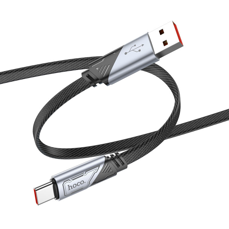 Фото Дата кабель Hoco U119 Machine charging data USB to Type-C 5A (1.2m) (Black) на vchehle.ua