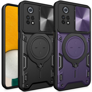 Ударопрочный чехол Bracket case with Magnetic для Xiaomi Poco M4 Pro 4G