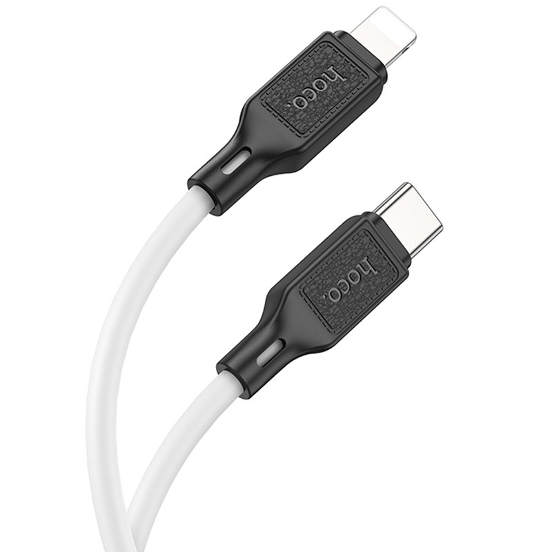 Фото Дата кабель Hoco X90 Cool silicone Type-C to Lightning 20W (1m) (White) на vchehle.ua