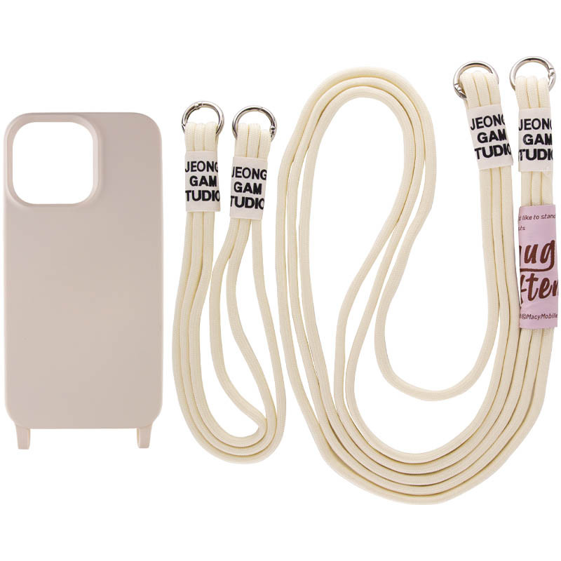 Чехол TPU two straps California для Apple iPhone 12 Pro / 12 (6.1") (Бежевый / Antigue White)