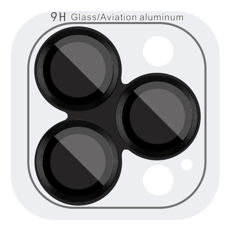Защитное стекло Metal Classic на камеру (в упак.) для Apple iPhone 14 Pro (6.1") / 14 Pro Max (6.7") (Черный / Midnight)