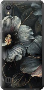 Чехол Черные цветы для ZTE Blade A5 2019