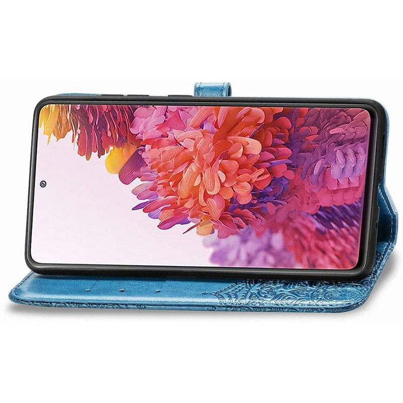 Фото Шкіряний чохол-книжка Art Case з візитницею на Samsung Galaxy S20 FE (Синій) в маназині vchehle.ua