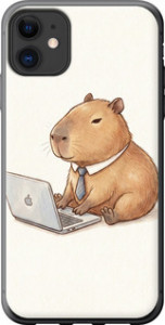 Чохол Funny Capybara CEO Working на iPhone 11