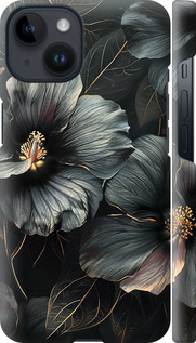 Чехол Черные цветы для iPhone 14