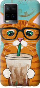 Чехол Зеленоглазый кот в очках для Vivo Y33s