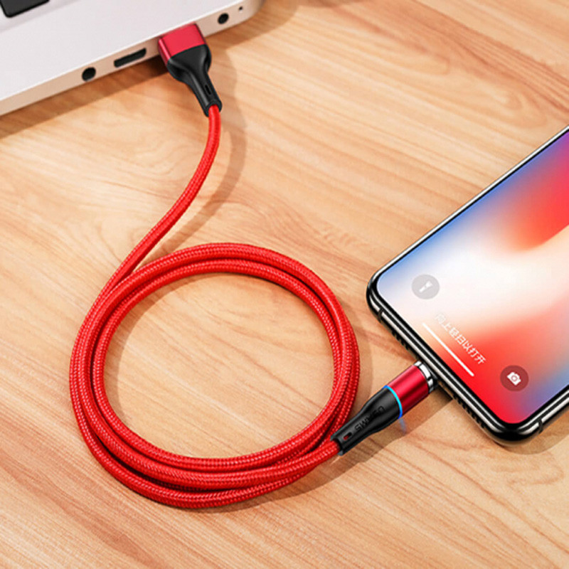 Фото Дата кабель USAMS US-SJ352 U32 Magnetic USB to Lightning (1m) (2.4A) (Красный) в магазине vchehle.ua