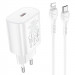СЗУ Hoco N22 Jetta PD25W (1USB-C) + кабель Type-C to Lightning (Белый)