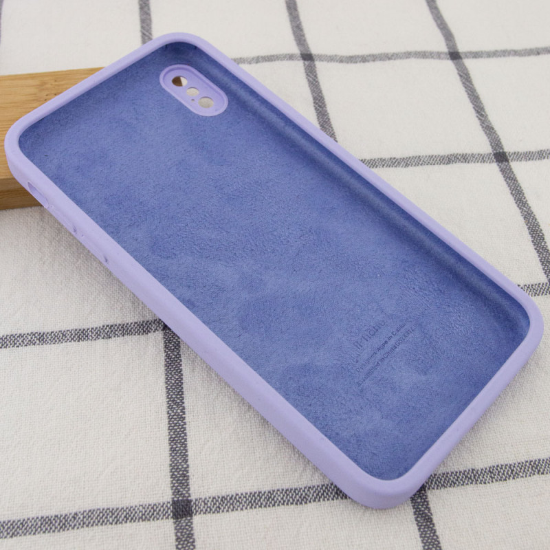 Фото Чохол Silicone Case Square Full Camera Protective (AA) для Apple iPhone X / XS (5.8") (Бузковий / Dasheen) на vchehle.ua