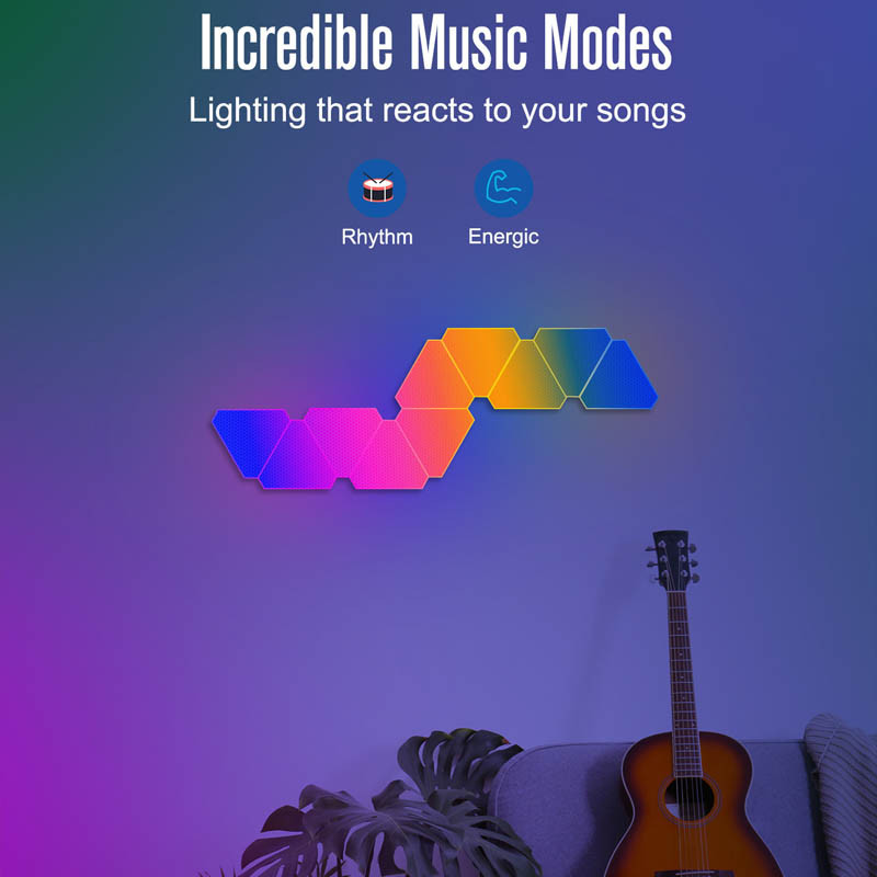 Настенный светильник Smart Triangular Quantum Light SAL-012B Bluetooth USB interface with app 6pcs (White) в магазине vchehle.ua