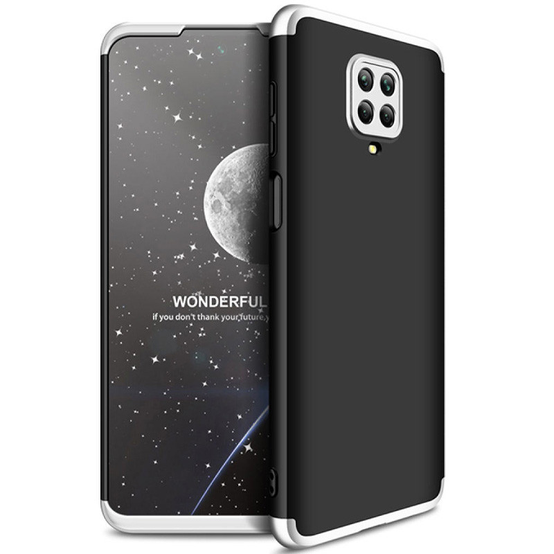 Пластикова накладка GKK LikGus 360 градусів (орр) на Xiaomi Redmi Note 9s/Note 9 Pro/9 Pro Max (Чорний / Срібний)