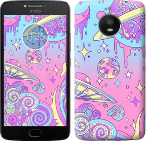Чехол Розовая галактика для Motorola Moto E4 Plus