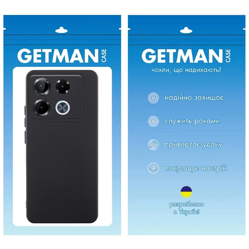 Фото Чохол TPU GETMAN Liquid Silk Full Camera на Infinix Note 40 Pro 4G (Черный / Black) на vchehle.ua