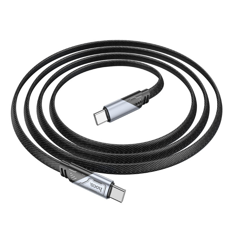 Фото Дата кабель Hoco U119 Machine charging data Type-C to Type-C 60W (1.2m) (Black) в маназині vchehle.ua