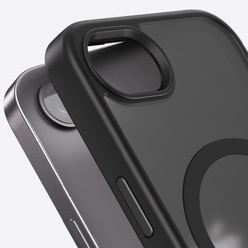 TPU+PC чехол Metal Buttons with  Magnetic Safe Colorful для Apple iPhone 16e (6.1") (Черный / Black) в магазине vchehle.ua