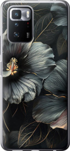 Чехол Черные цветы для Xiaomi Poco X3 GT