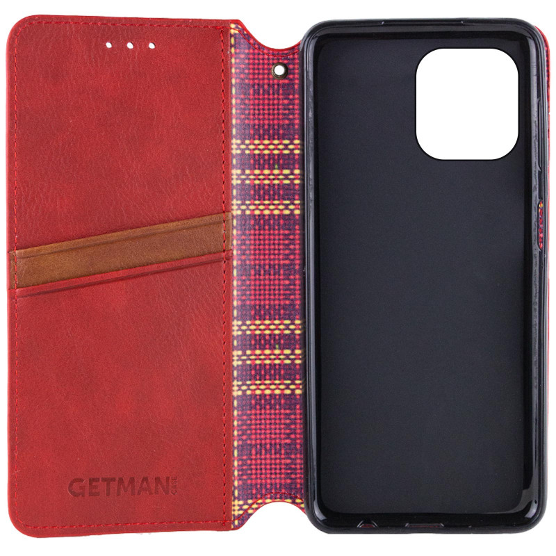 Фото Кожаный чехол-книжка GETMAN Cubic (PU) для Apple iPhone 13 (6.1") (Красный) в магазине vchehle.ua