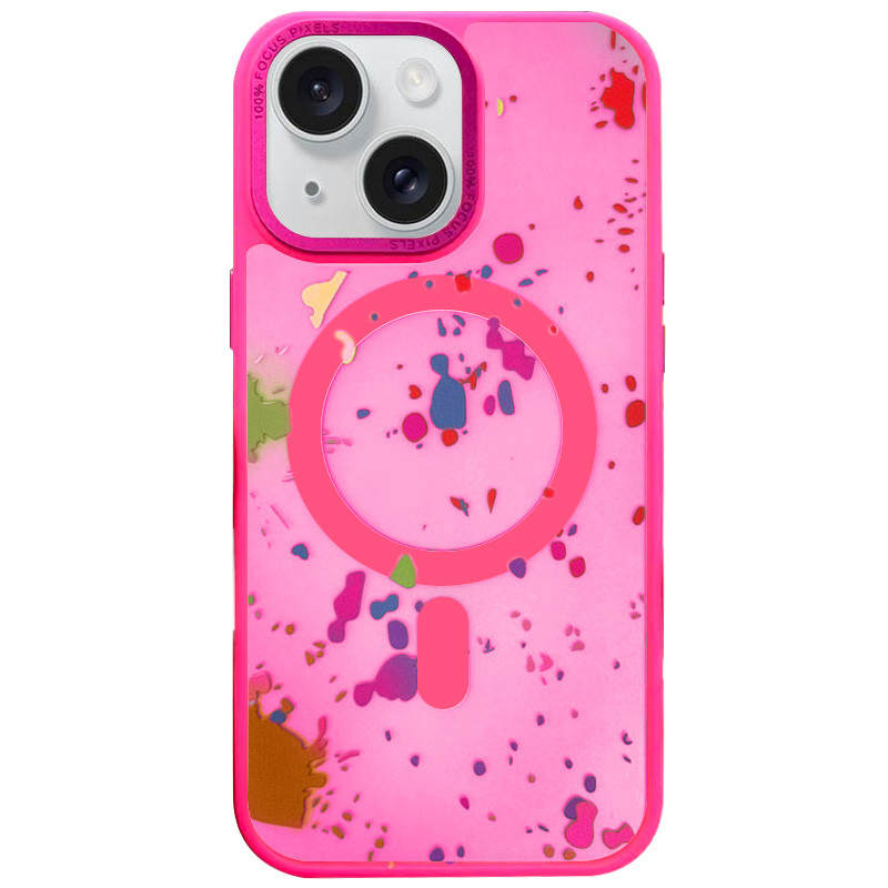 Чохол TPU+PC Flush with Magnetic Safe на Apple iPhone 15 (6.1") (Barbie Pink)