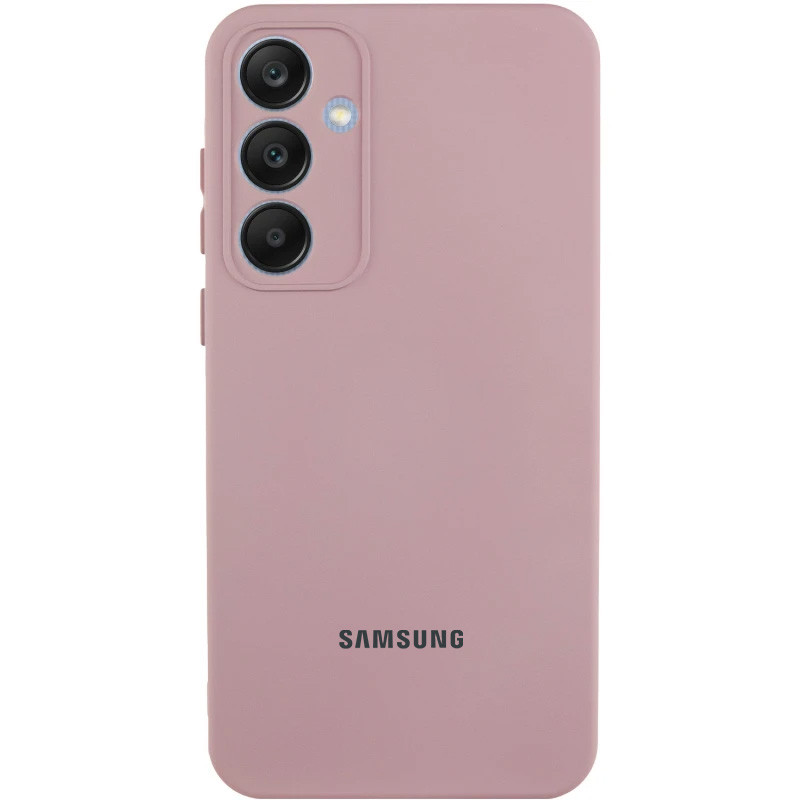 Чехол Silicone Cover Lakshmi Full Camera (AA) with logo для Samsung Galaxy S25 (Розовый / Pink Sand)