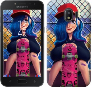 Чехол Прикольная девочка со скейтбордом для Samsung Galaxy J2 2018