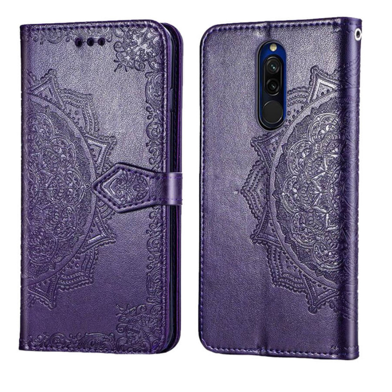 Фото Кожаный чехол-книжка Art Case с визитницей для Xiaomi Redmi 8 (Фиолетовый) на vchehle.ua