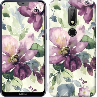 

Чохол Квіти аквареллю на Nokia 6.1 Plus 688704