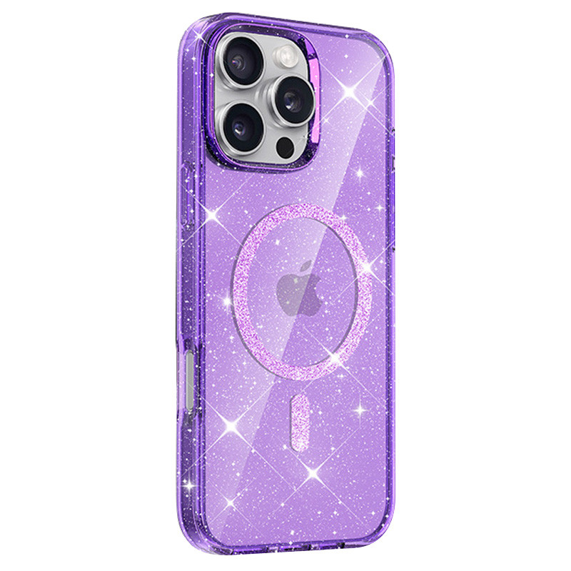 Фото Чохол TPU Eclipse Sparkle (MagFit) на Apple iPhone 16 Pro (6.3") (Purple) на vchehle.ua