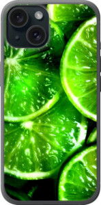 Чехол Зелёные дольки лимона для iPhone 15