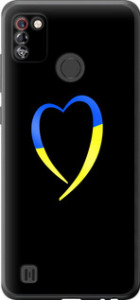 Чехол Жёлто-голубое сердце для Tecno Pop 4 Pro BC3