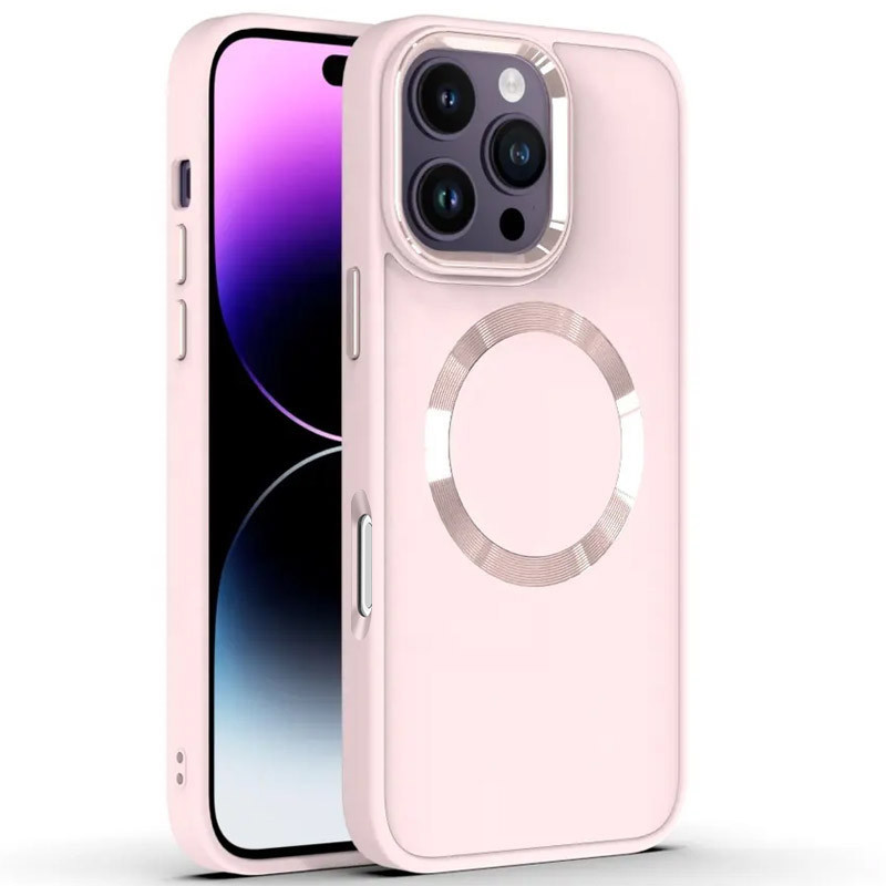 TPU чохол Bonbon Metal Style with Magnetic safe на Apple iPhone 16 Pro (6.3") (Рожевий / Light Pink)