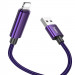 Фото Дата кабель Hoco U125 Benefit 2.4A USB to Lightning with display (1.2m) (Purple) в магазине vchehle.ua