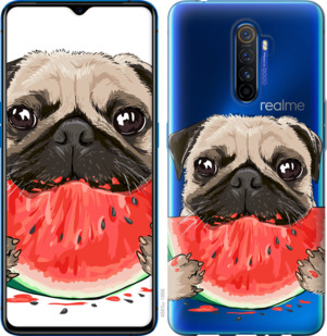 

Чехол Мопс и арбуз для Realme X2 Pro 917862