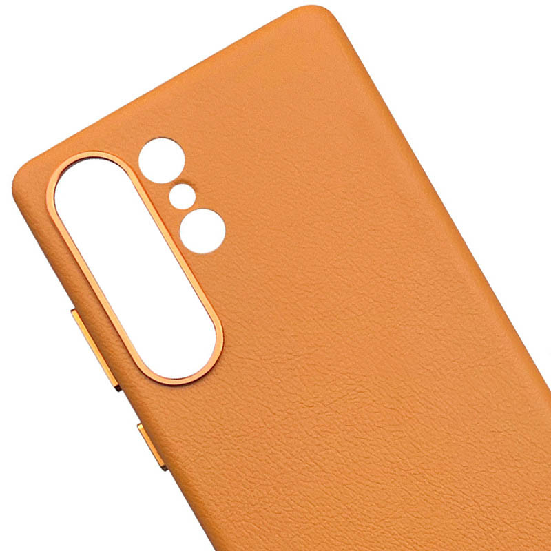 Фото Кожаный чехол Leather Case (AAA) для Samsung Galaxy S25 Ultra (Orange) в магазине vchehle.ua