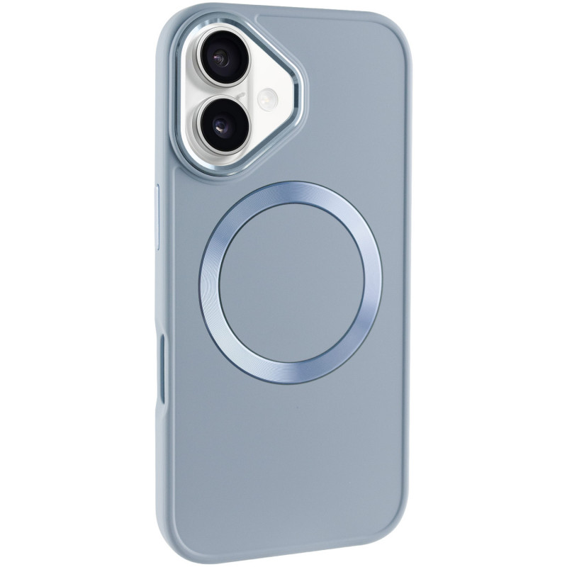 TPU чохол Bonbon Metal Style with Magnetic safe на Apple iPhone 16 Plus (6.7") (Блакитний / Mist Blue)