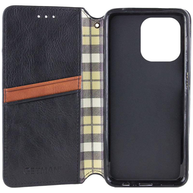 Шкіряний чохол-книжка GETMAN Cubic (PU) на Oppo A3 4G / A3x 4G/ A40m (Чорний) в магазині vchehle.ua