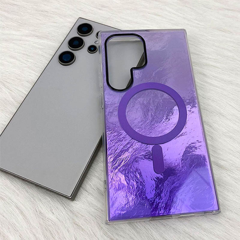 Фото Чехол TPU Shiny Mountain Magnetic Fit для Samsung Galaxy S24 Ultra (Purple) в магазине vchehle.ua