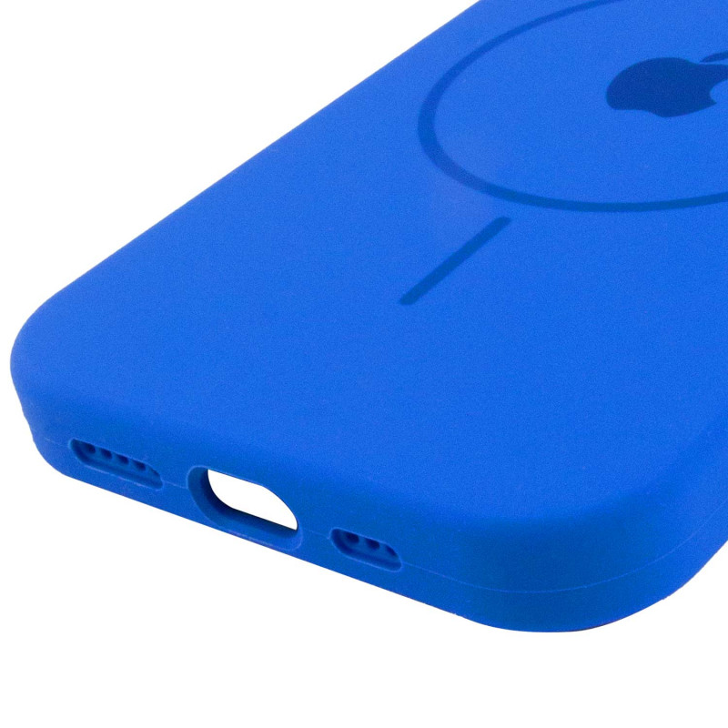 Купити Чохол Silicone Case Full Protective (AA) with Magnetic Safe на Apple iPhone 12 Pro Max (6.7") (Синій / Capri Blue) на vchehle.ua