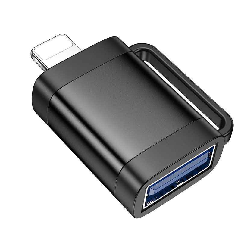 Переходник Hoco UA31A OTG Lightning male to USB female (Black) в магазине vchehle.ua