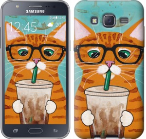 Чехол Зеленоглазый кот в очках для Samsung Galaxy J5 (2015) J500H