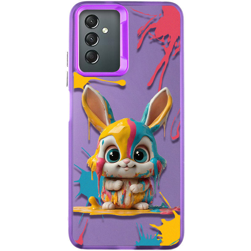 TPU+PC чехол TakiTaki Graffiti magic glow для Samsung Galaxy A24 4G (Funny bunny / Purple)