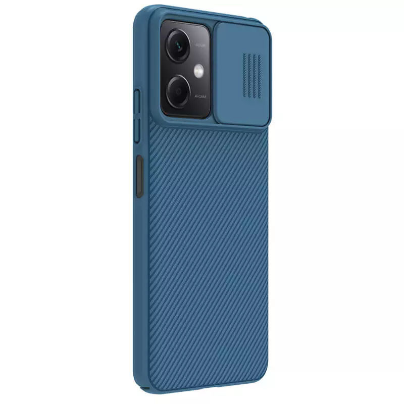 Купити Карбонова накладка Nillkin Camshield (шторка на камеру) на Xiaomi Poco X5 5G / Redmi Note 12 5G (Синий / Blue) на vchehle.ua