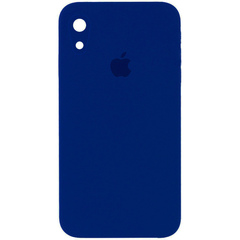 Чохол Silicone Case Square Full Camera Protective (AA) на Apple iPhone XR (6.1") (Синій / Deep navy)