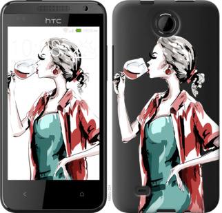 

Чехол Девушка с бокалом для HTC Desire 300 841442