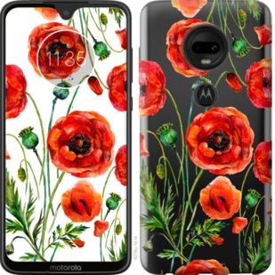 

Чехол Нарисованные маки для Motorola Moto G7 744232