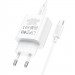 Фото СЗУ Hoco C76A Pro Majestic PD30W (1USB-C) + кабель Type-C to Type-C (White) в магазине vchehle.ua