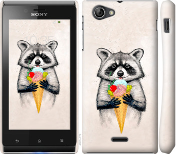 

Чехол Енотик с мороженым для Sony Xperia J ST26i 801209
