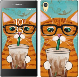 Чехол Зеленоглазый кот в очках для Sony Xperia Z5 E6633