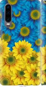 Чехол Жёлто-голубые цветы для Huawei P30